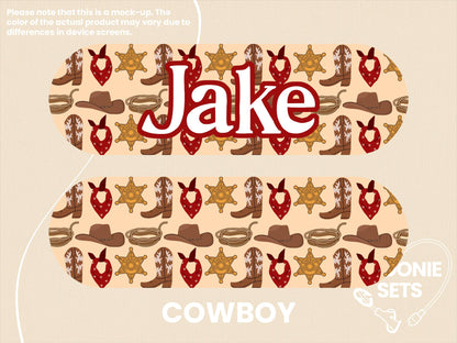 Western Feeding Tube TPN Pump Sticker: Disco Cowgirl, Bows, Boots