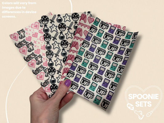 Video Game Tubie Tape: Pixel Art Cat, Level Up Design-1-Spoonie Sets