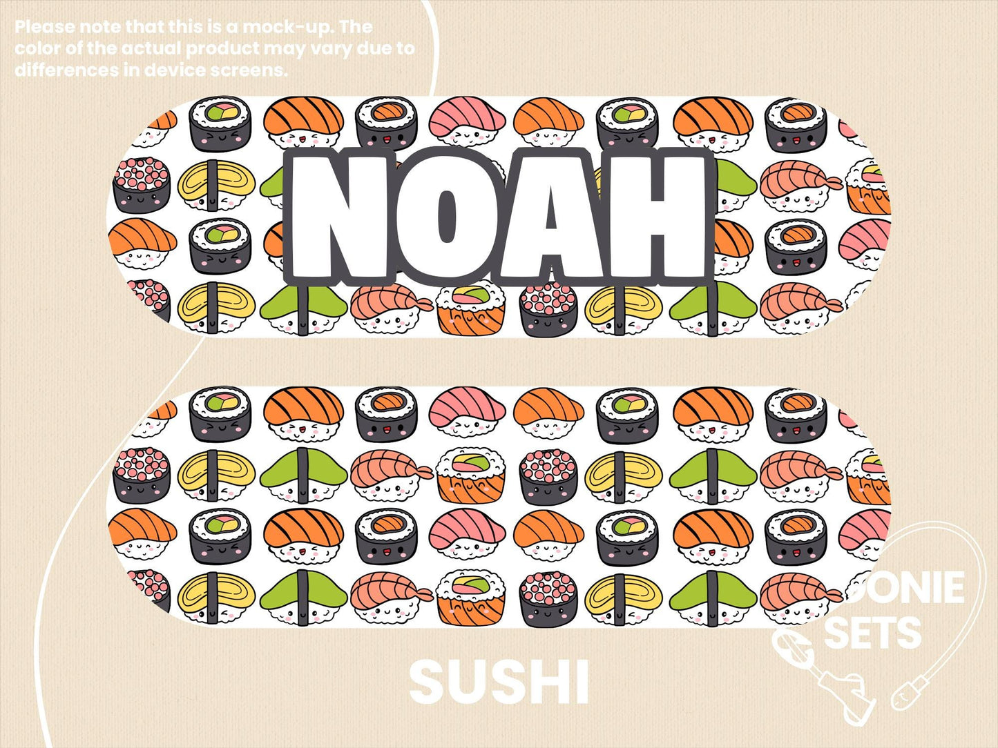 Feeding Tube Pump Sticker: Snack Collection - Dino Nuggets, Gummy Bears, Sushi