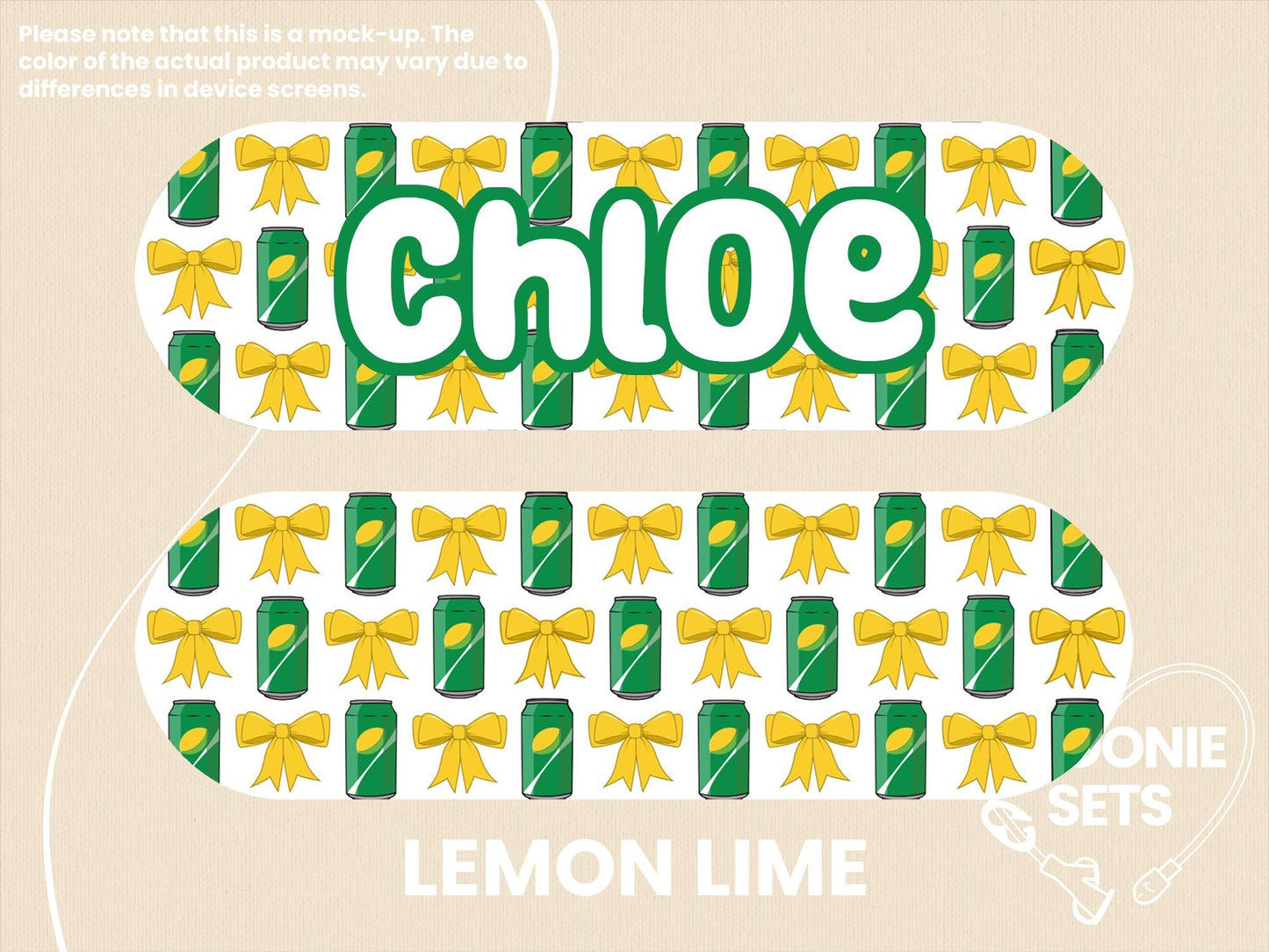 Feeding Tube TPN Pump Sticker: Drinks Collection - Lemon Lime, Boba, Cola, Coffee