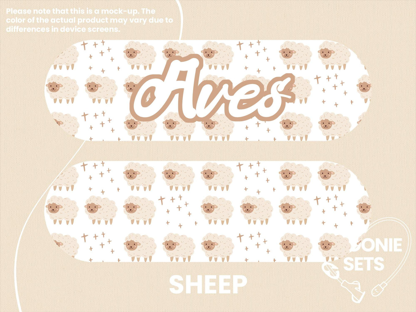 Christian Feeding Tube TPN Pump Sticker: Crosses, Doves, Sheep Design