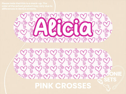 Christian Feeding Tube TPN Pump Sticker: Crosses, Doves, Sheep Design