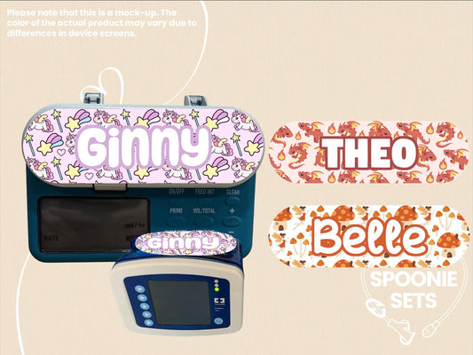Feeding Tube Pump Sticker: Fantasy Animals (Infinity, Joey, NG/NJ/G/GJ/J Tube)
