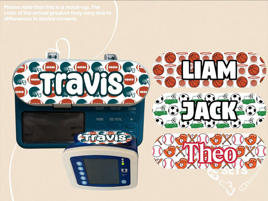 Feeding Tube Pump Sticker: Sports Theme - NG/NJ/G/GJ/J Tube Decoration