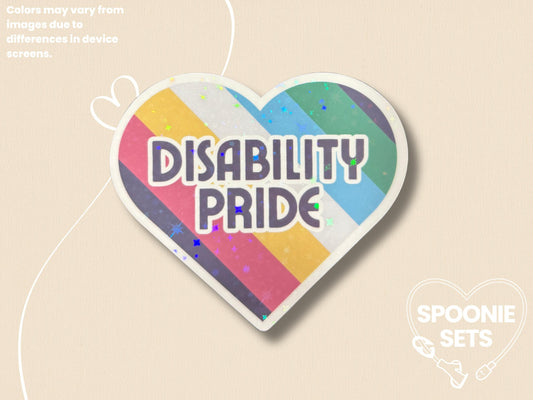 Disability Pride Heart Sticker: Invisible Illness Advocacy