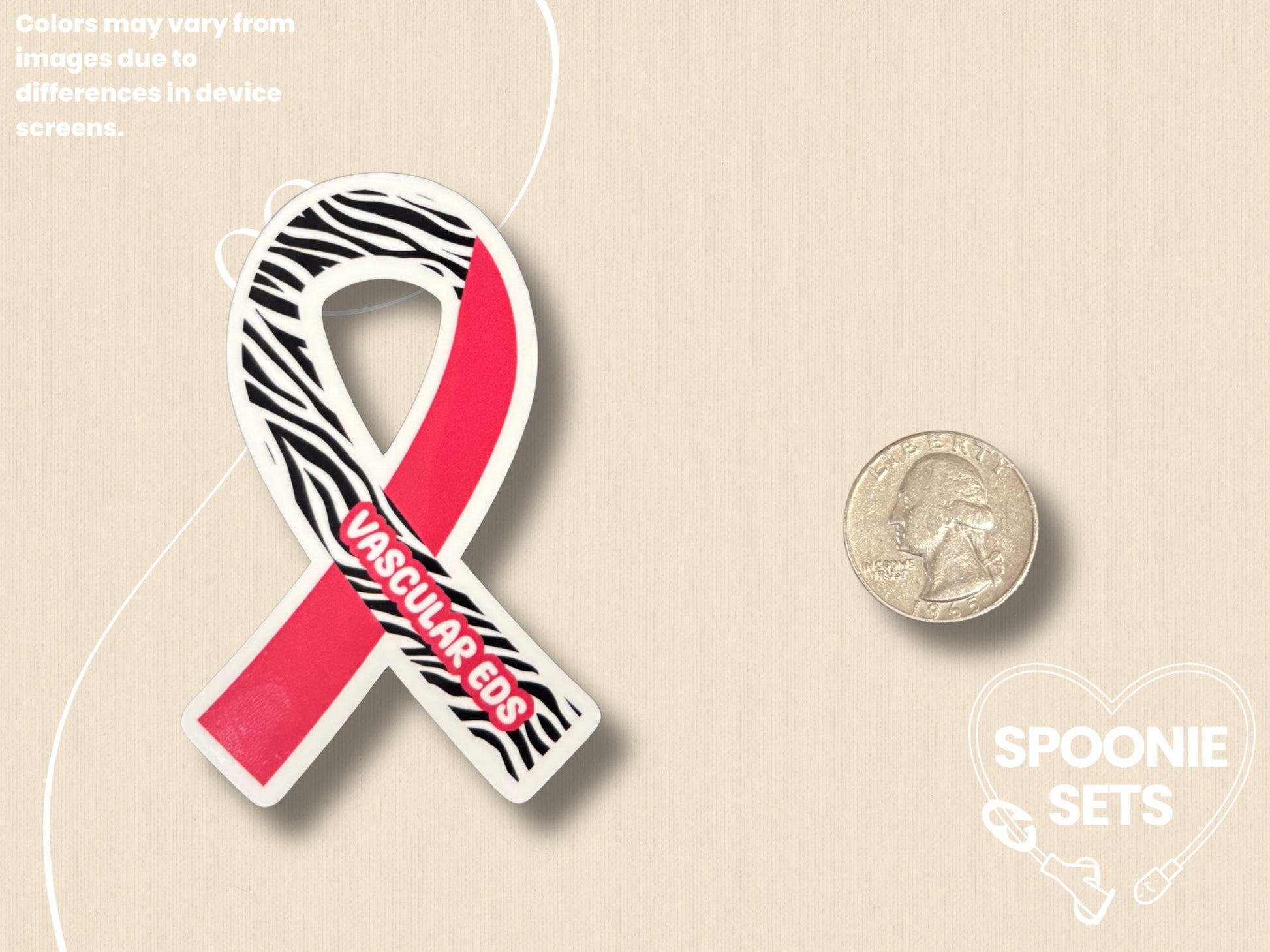 Vascular EDS Awareness Ribbon Sticker: Ehlers-Danlos Syndrome Decal-2-Spoonie Sets