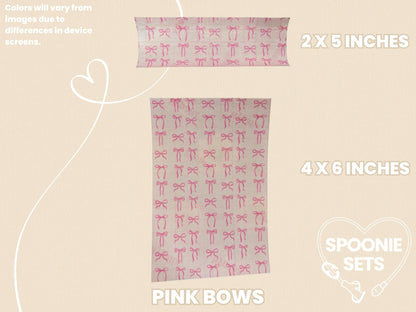 Coquette Tubie Tape: Pink, Purple, Blue, Black, Green Bows - Decorative Feeding Tube Tape-3-TPE-4X6-009-002-Pink Bows-4 x 6 Inches-Spoonie Sets