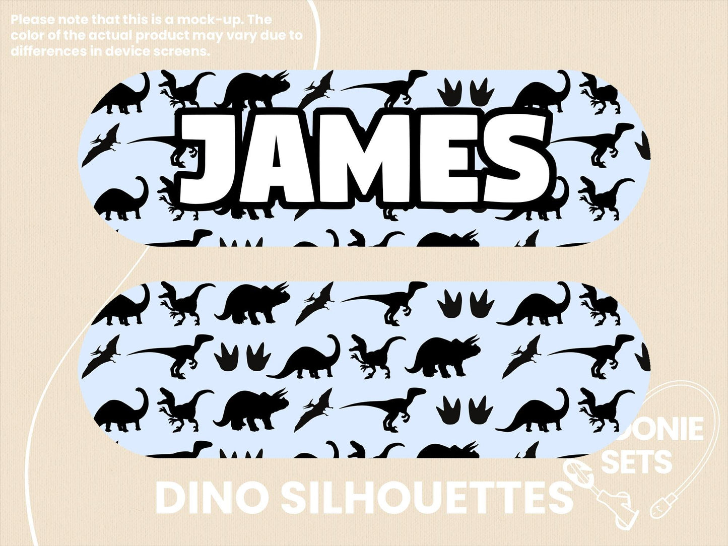 Dinosaur Feeding Tube Pump Sticker: Watercolor Dino, Dinosaur Tracks