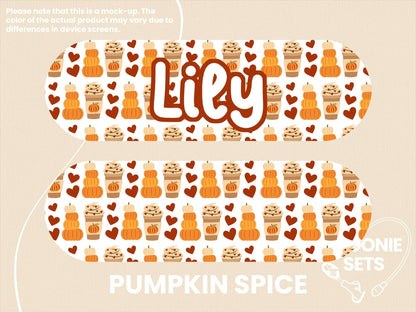 Fall Feeding Tube TPN Pump Sticker: Mushrooms, Pumpkin Spice, Autumn Cat