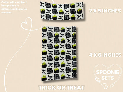 Halloween Tubie Tape: Cookies, Pumpkins, Ghosts, Potions for NG/NJ Feeding Tube/Central Line-5-TPE-4X6-005-002-Trick or Treat-4 x 6 Inches-Spoonie Sets