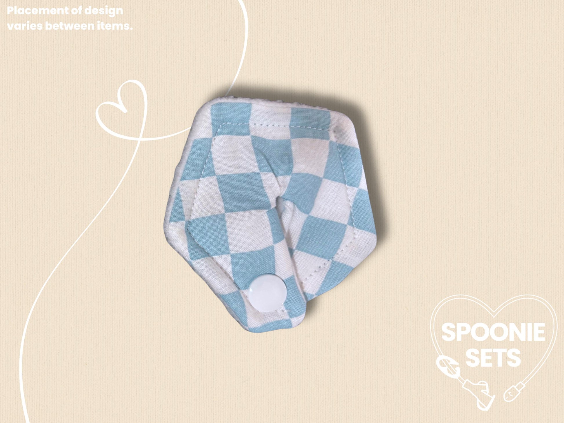 Tubie Pad - Blue and White Checkered Print for G/GJ/J Feeding Tubes, Surgical Catheters