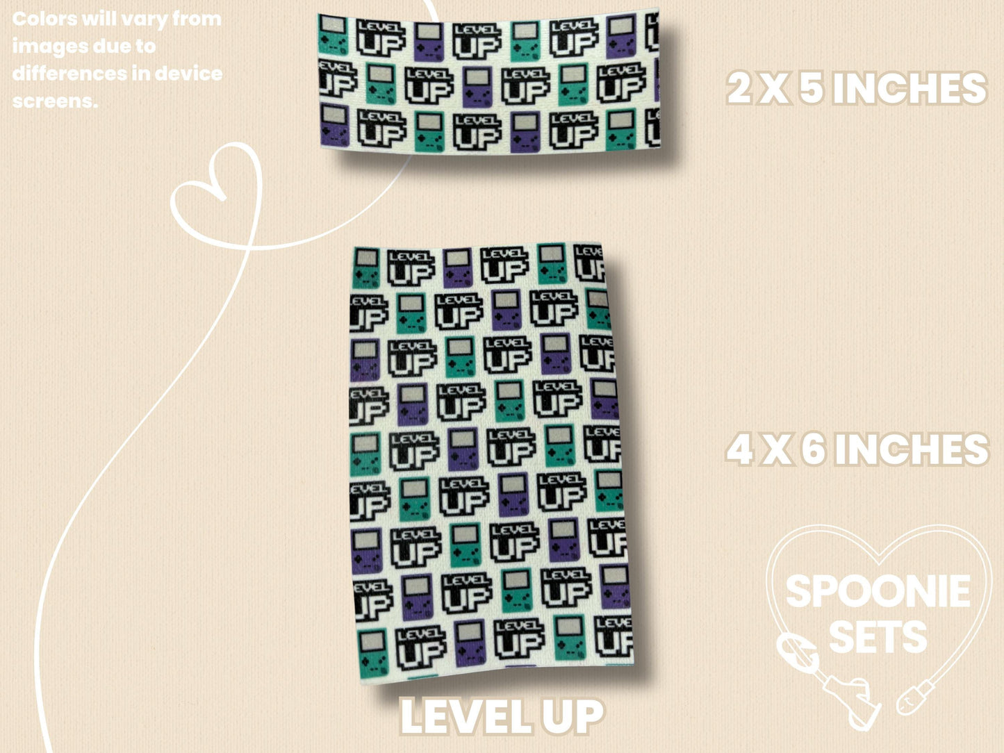 Video Game Tubie Tape: Pixel Art Cat, Level Up Design-2-TPE-4X6-013-001-Level Up-4 x 6 Inches-Spoonie Sets