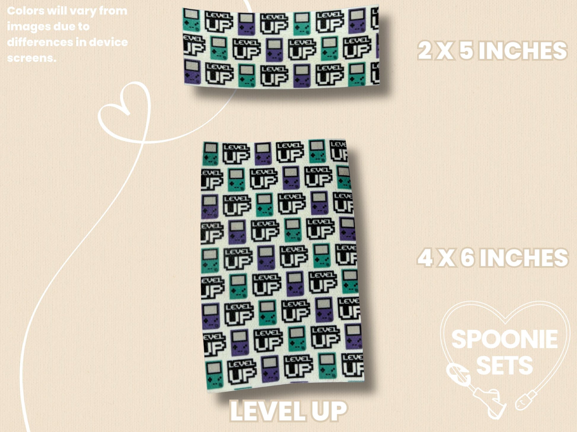 Video Game Tubie Tape: Pixel Art Cat, Level Up Design-2-TPE-4X6-013-001-Level Up-4 x 6 Inches-Spoonie Sets