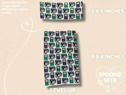 Video Game Tubie Tape: Pixel Art Cat, Level Up Design-2-TPE-4X6-013-001-Level Up-4 x 6 Inches-Spoonie Sets