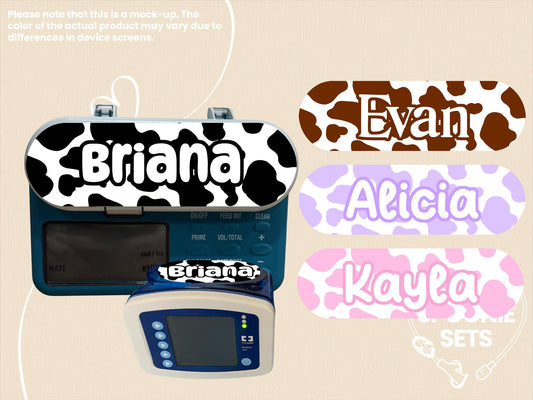 Cow Print Feeding Tube Pump Sticker - Black, Purple, Brown, Pink Animal Print