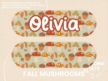 Fall Feeding Tube TPN Pump Sticker: Mushrooms, Pumpkin Spice, Autumn Cat