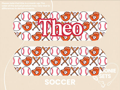 Feeding Tube TPN Pump Sticker: Sports Theme - Soccer, Basketball, Football, Baseball