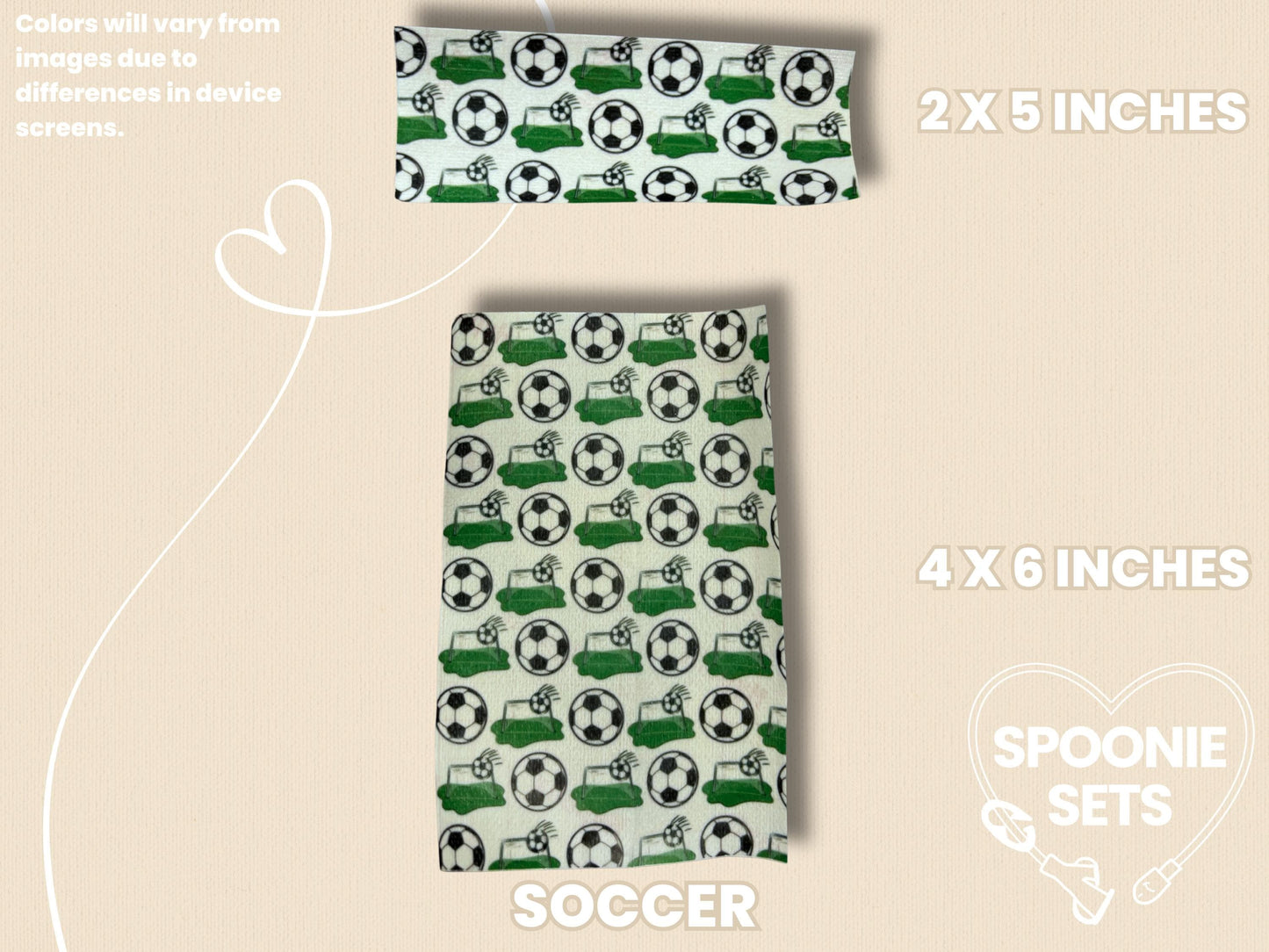 Sports Tubie Tape: Baseball, Football, Basketball, Soccer for NG/NJ Feeding Tube/Central Line-4-TPE-4X6-019-003-Soccer-4 x 6 Inches-Spoonie Sets