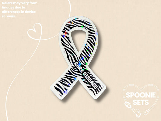 Rare Disease Awareness Sticker: Zebra Ribbon Decal