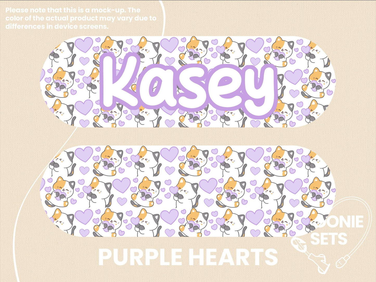 Cat Feeding Tube TPN Pump Sticker: Bows, Cowgirl Kittens, Hearts, Orange, Beans