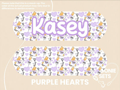 Cat Feeding Tube TPN Pump Sticker: Bows, Cowgirl Kittens, Hearts, Orange, Beans