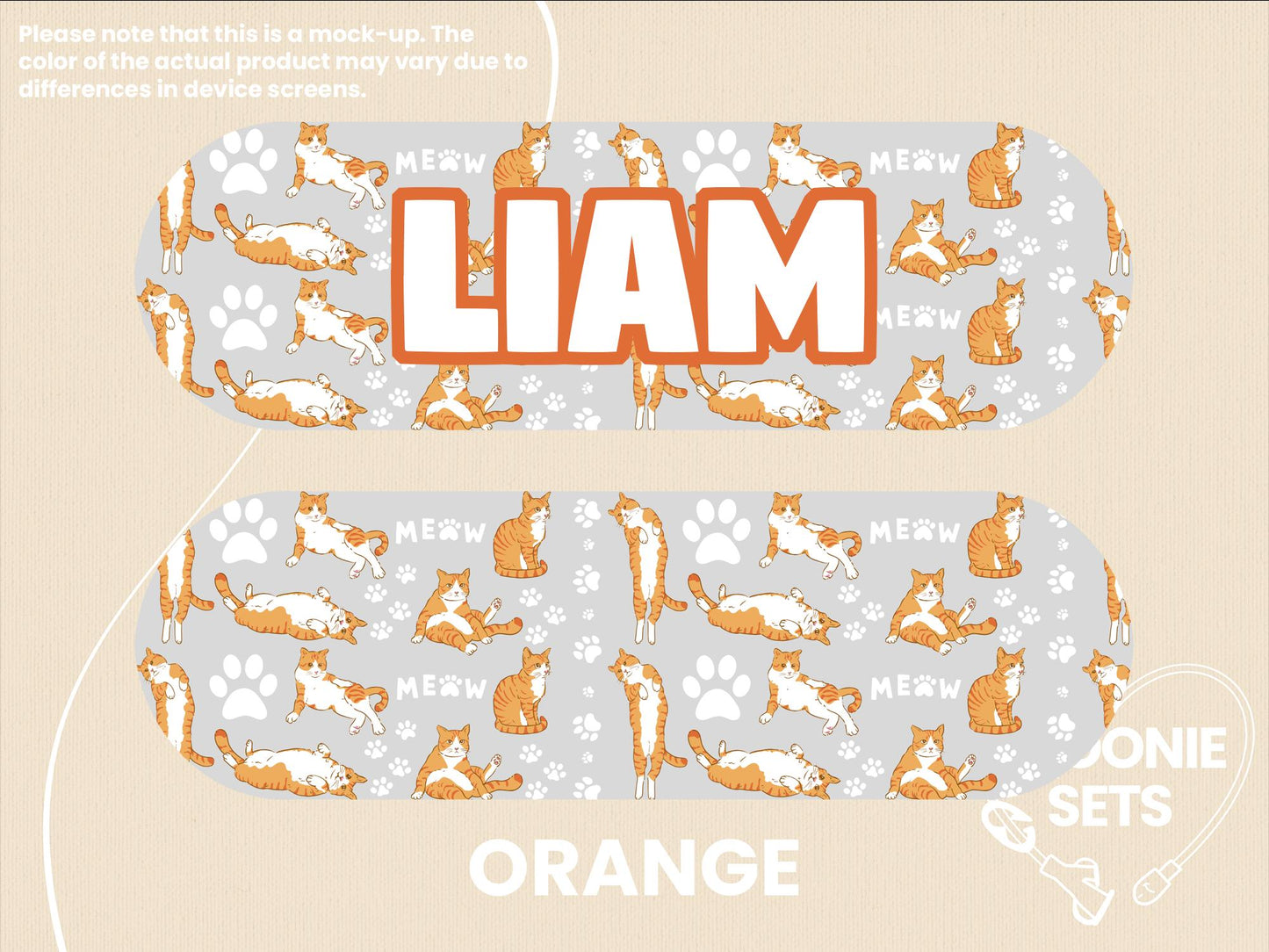 Cat Feeding Tube TPN Pump Sticker: Bows, Cowgirl Kittens, Hearts, Orange, Beans