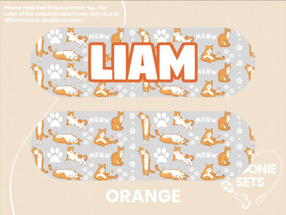 Cat Feeding Tube TPN Pump Sticker: Bows, Cowgirl Kittens, Hearts, Orange, Beans