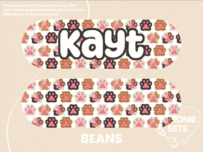 Cat Feeding Tube TPN Pump Sticker: Bows, Cowgirl Kittens, Hearts, Orange, Beans