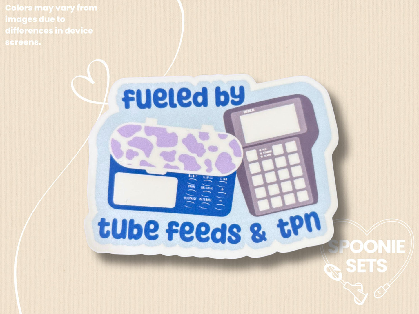 Fueled by Tube Feeds & TPN Sticker: Chronic Illness Holo Decal-2-Spoonie Sets