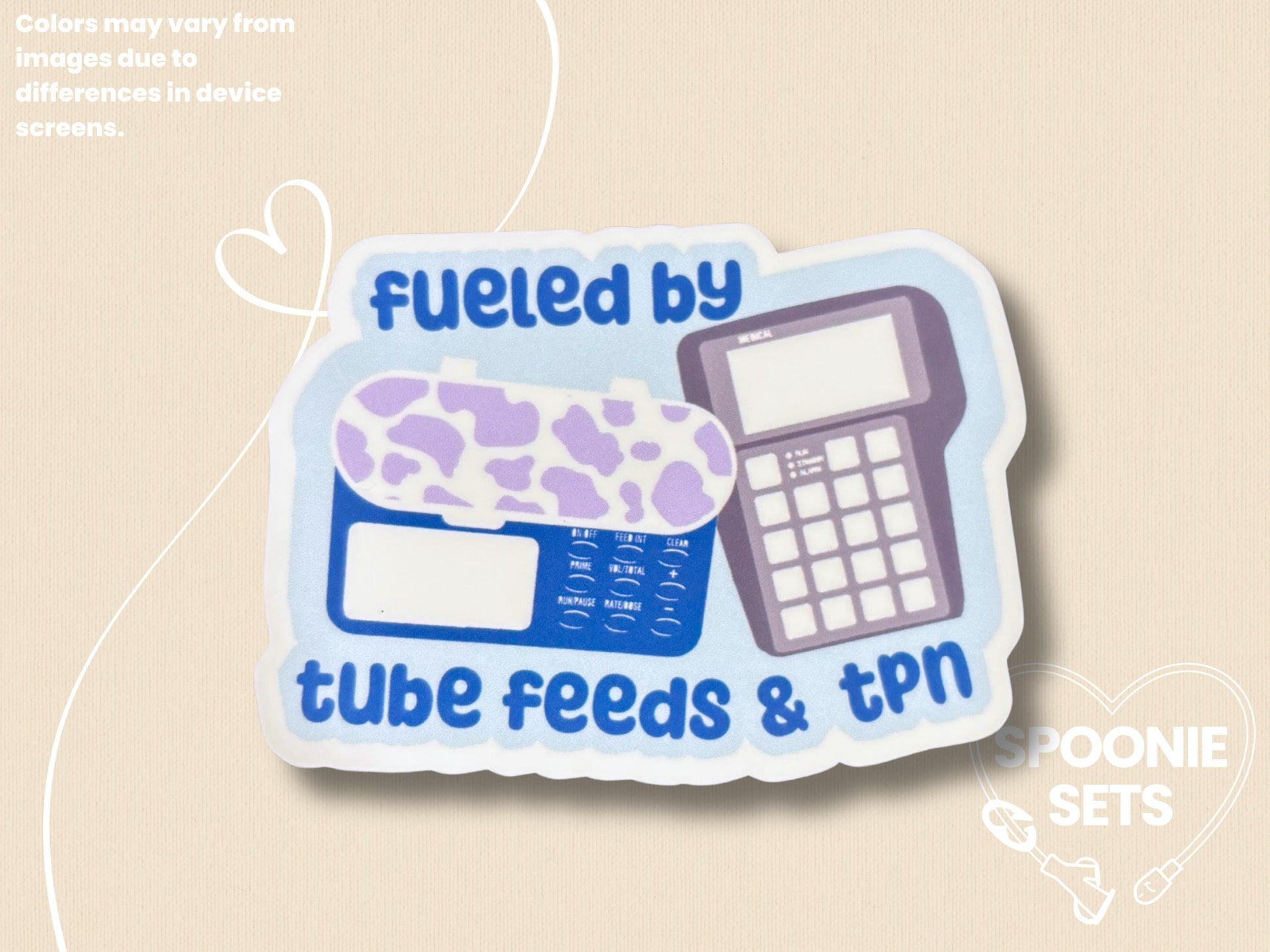 Fueled by Tube Feeds & TPN Sticker: Chronic Illness Holo Decal