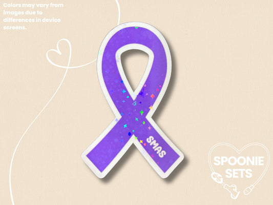 SMAS Awareness Sticker: Purple Ribbon Decal for Vascular Compression Advocacy