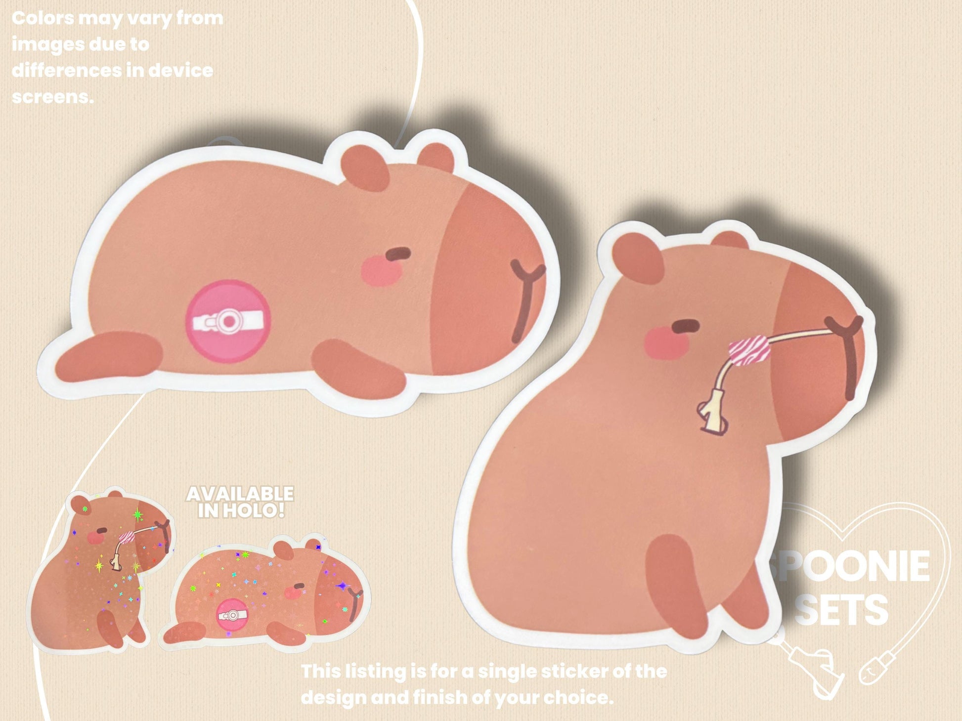 Tubie Capybara Sticker: G/GJ/J NG/NJ Feeding Tube Awareness - Spoonie Gift