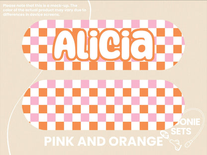 Feeding Tube TPN Pump Sticker: Checkered Designs - Pink, Purple, Blue, Green, Beige