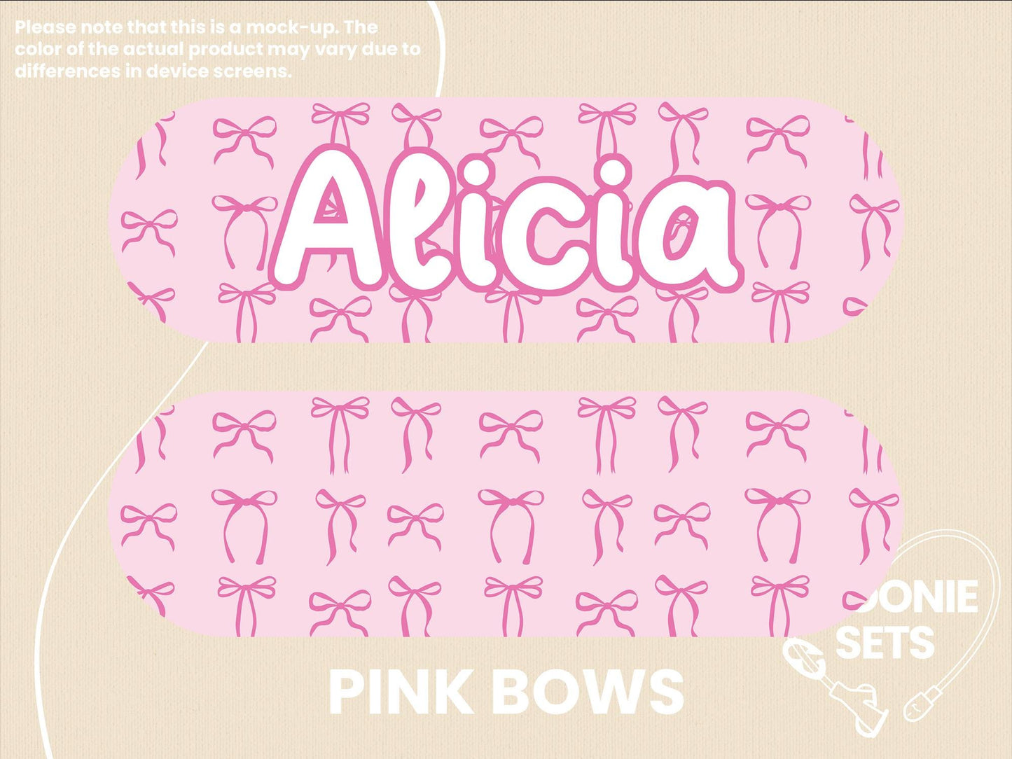 Coquette Feeding Tube TPN Pump Sticker: Ribbons, Bows, Cherries