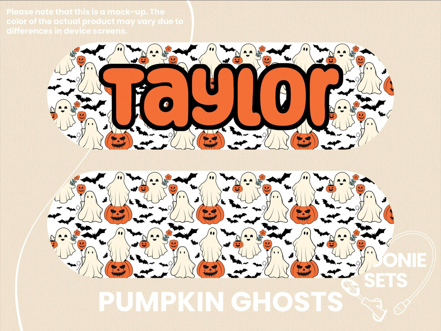 Halloween Feeding Tube Pump Sticker: Pumpkin Ghosts, Skulls, Spiders