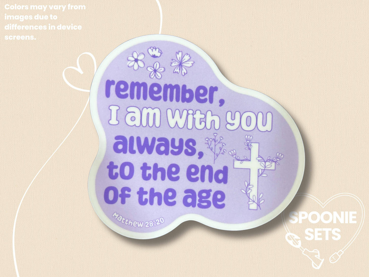 Christian Depression Anxiety Sticker - Matthew 28:20, Motivational Decal, Supportive Faith Sticker-3-Spoonie Sets