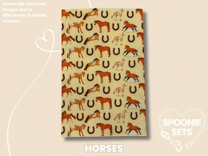 Western Tubie Tape: Pink Cowgirl, Horses for NG/NJ Feeding Tube/Central Line-4-TPE-4X6-004-003-Horses-4 x 6 Inches-Spoonie Sets