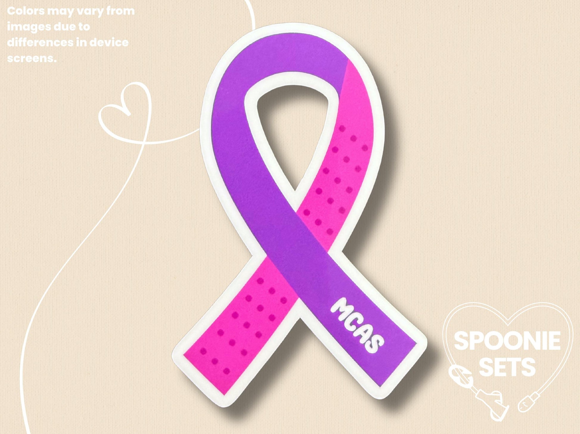MCAS Awareness Ribbon Sticker: Mast Cell Disease Advocacy-3-STK-GLO-001-005-Glossy-Spoonie Sets