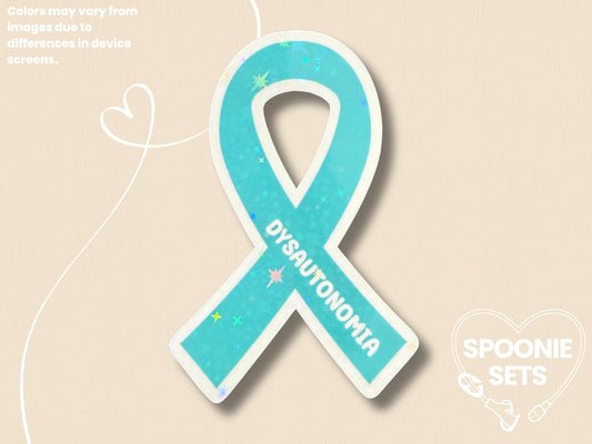 Dysautonomia Awareness Sticker: Teal Ribbon Decal for Invisible Illness Advocacy