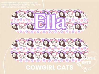 Cat Feeding Tube TPN Pump Sticker: Bows, Cowgirl Kittens, Hearts, Orange, Beans