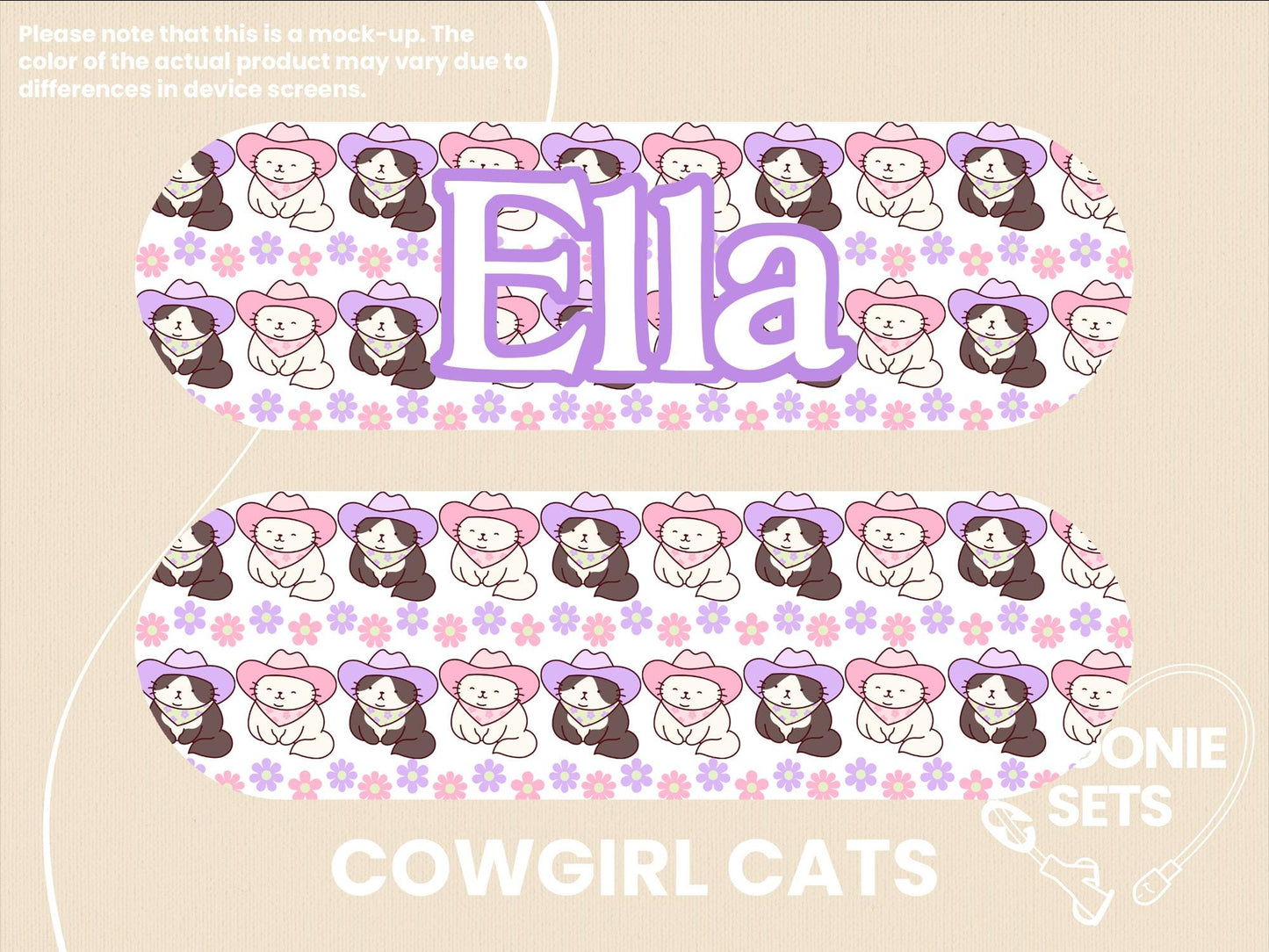Cat Feeding Tube Pump Sticker: Bows, Cowgirl Kittens, Hearts, Orange, Beans
