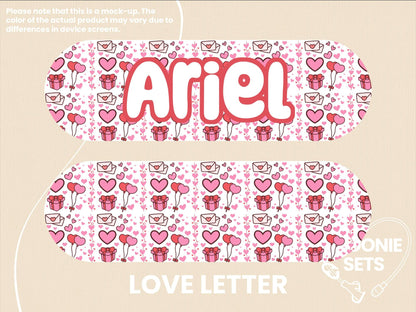 Valentine's Day Feeding Tube TPN Pump Sticker: Cupid Ghosts, Love Letter, Cream Hearts