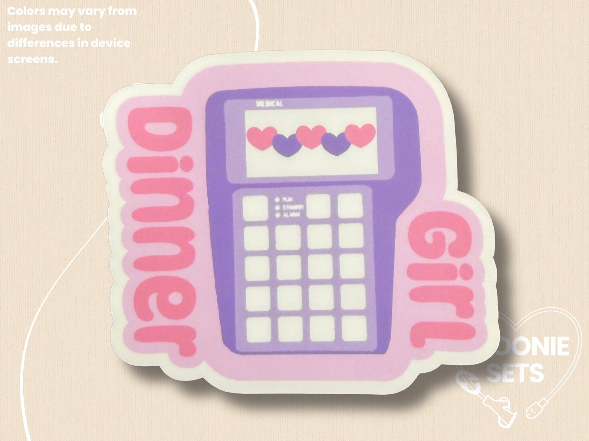 Girl Dinner TPN Pump Sticker: Holo Glitter Tubie Decal-3-Spoonie Sets