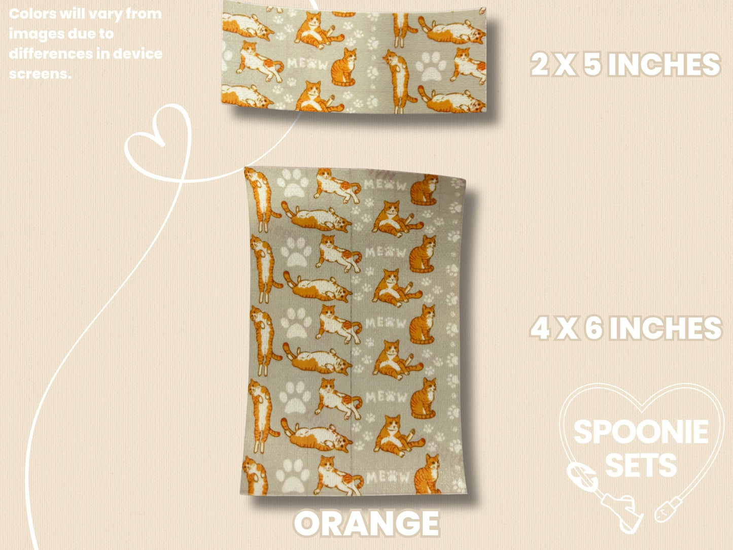 Cats Tubie Tape: Paws, Orange, Bows - Decorative Feeding Tube & Central Line Tape