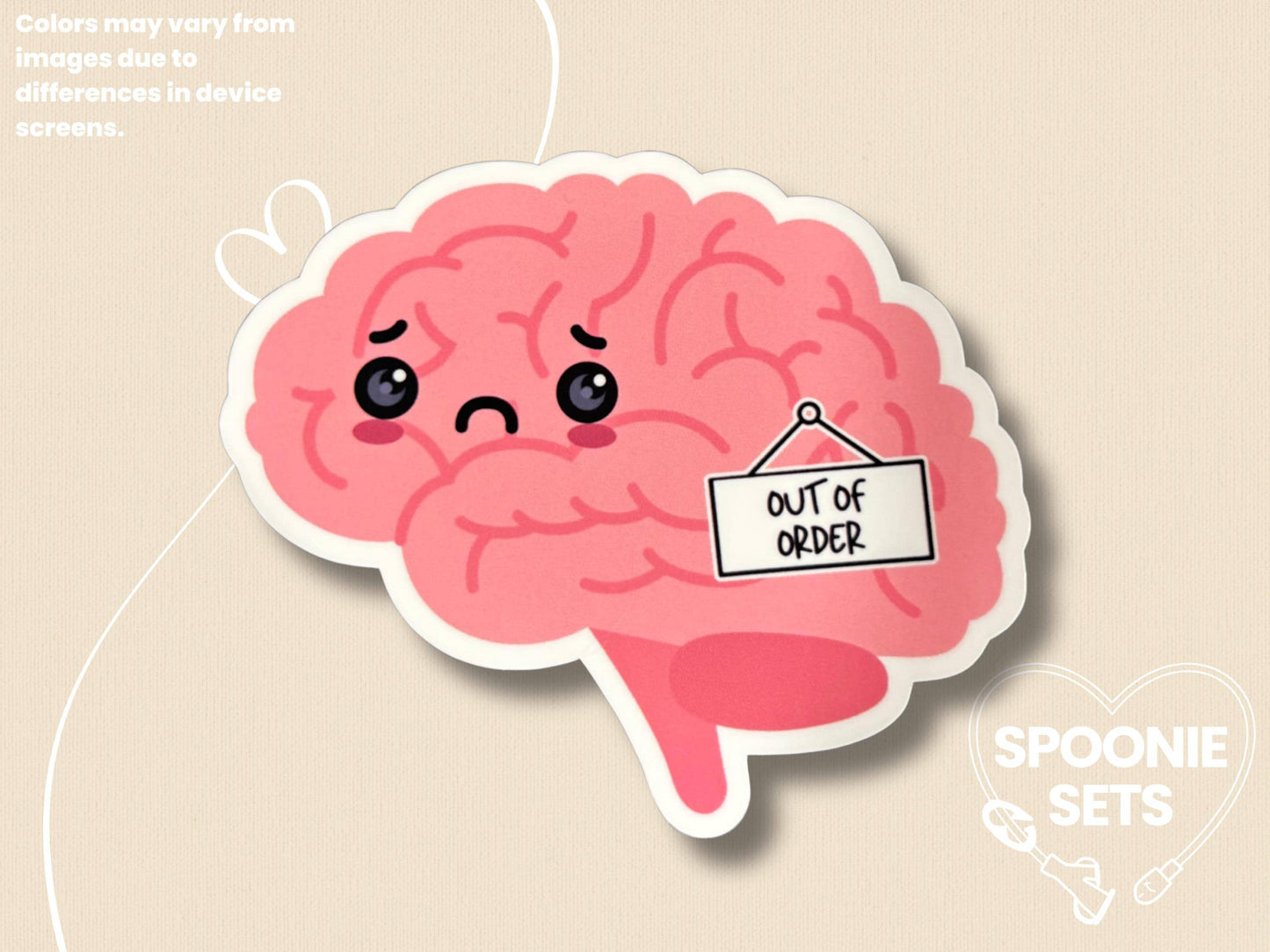 Out of Order Brain Sticker: Chronic Illness Mental Health Awareness Decal