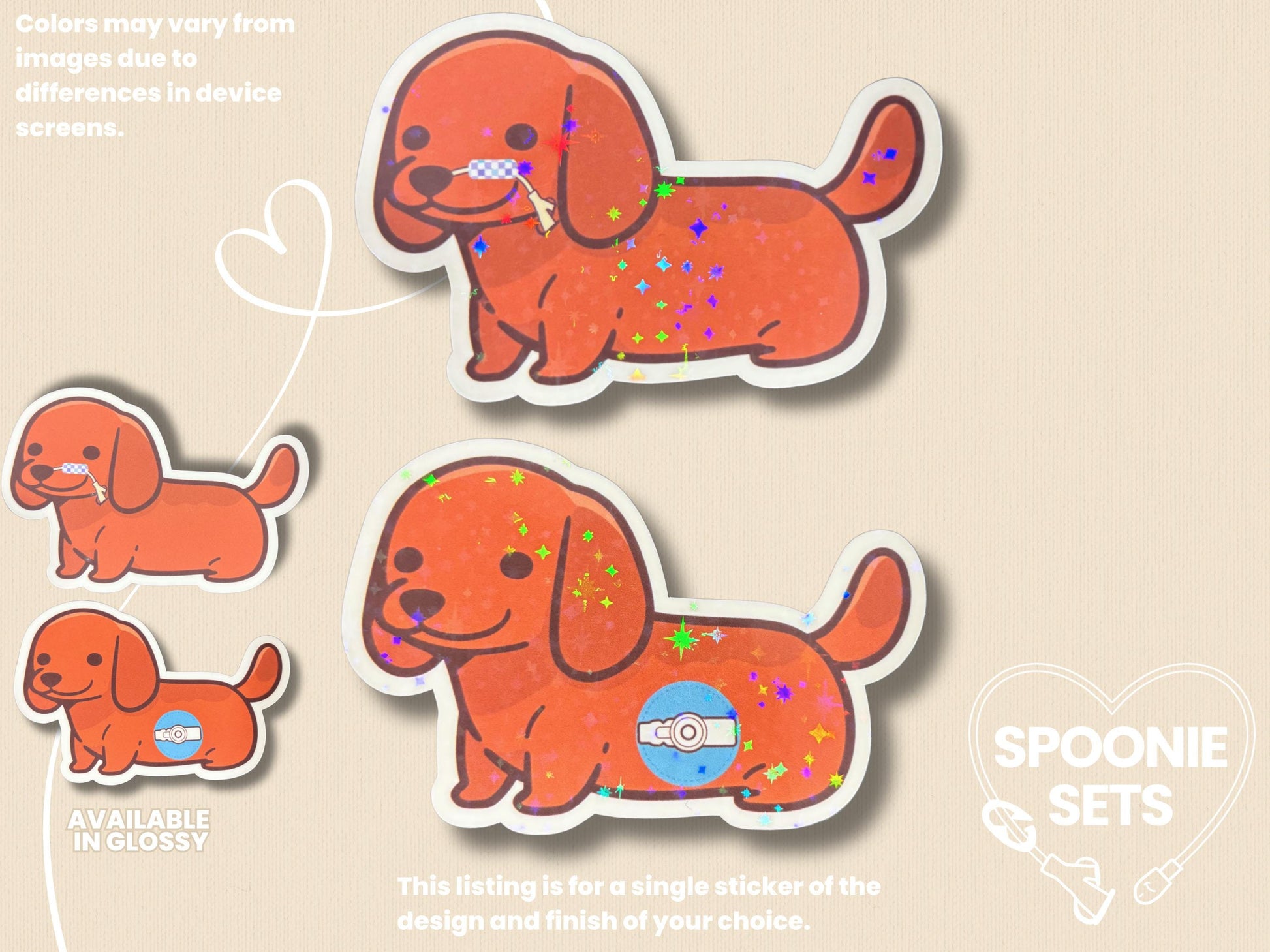 Tubie Dachshund Dog Sticker: G/GJ/J NG/NJ Feeding Tube Awareness - Spoonie Gift