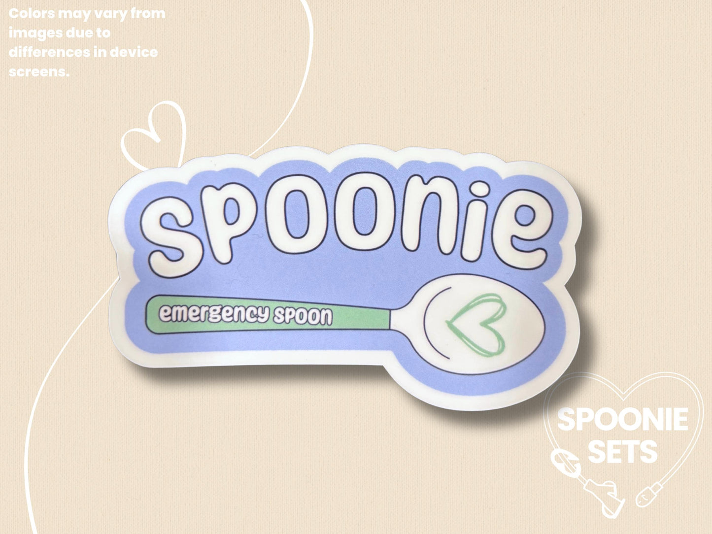 Spoonie Emergency Spoon Sticker: Funny Chronic Illness Awareness Decal-3-STK-GLO-009-002-Glossy-Spoonie Sets