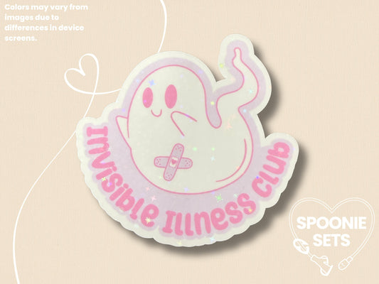 Invisible Illness Club Sticker: Chronic Illness Spoonie Decal