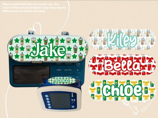 Feeding Tube Pump Sticker: Drinks Collection - Lemon Lime, Boba, Cola, Coffee