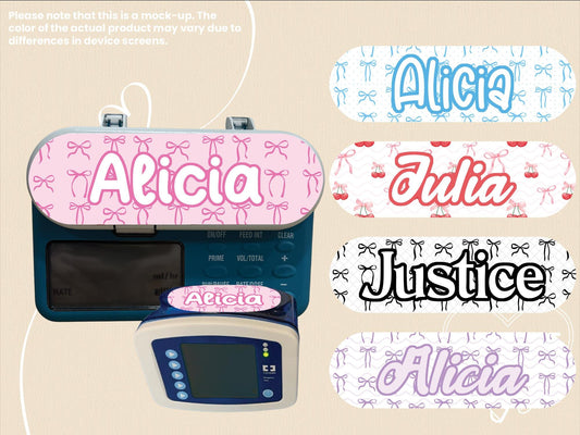 Coquette Feeding Tube Pump Sticker: Ribbons, Bows, Cherries